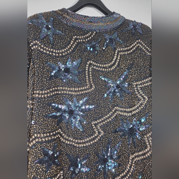 VINTAGE CHÁNNA SILK SEQUIN EMBELLISHED CARDIGAN. - Picture 8 of 9